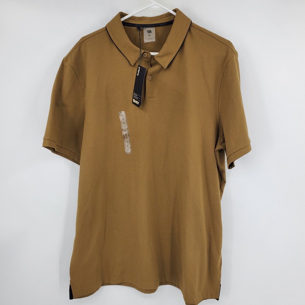 NWT VRST Men's Club Short Sleeve Polo Brown Spice Size XL Stretch Golf‎ Shirt